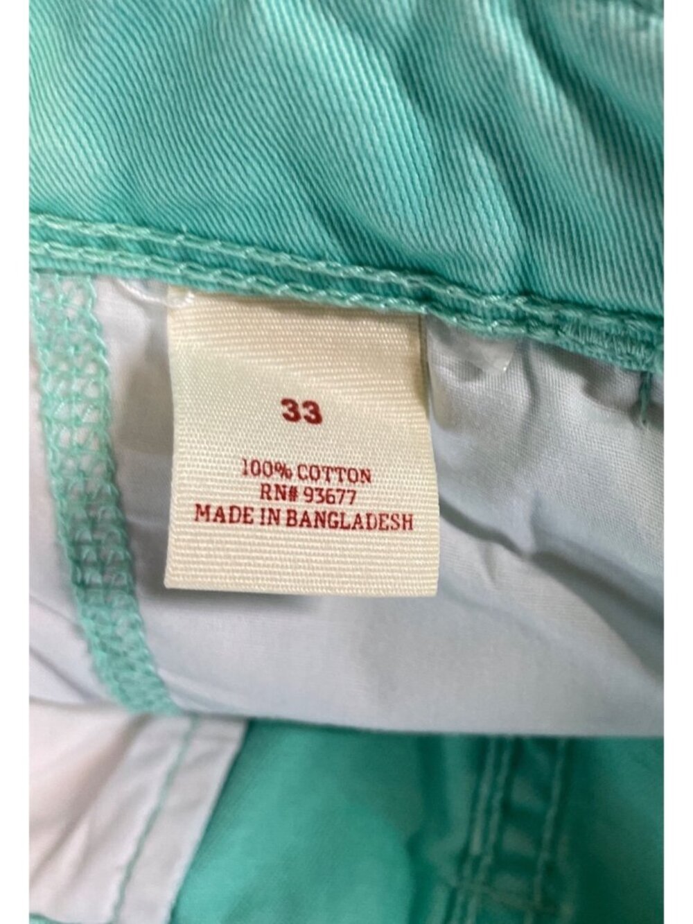 Arizona Jean Co Mens Turquoise Casual Chino Shorts Size 33 - Picture 7 of 8